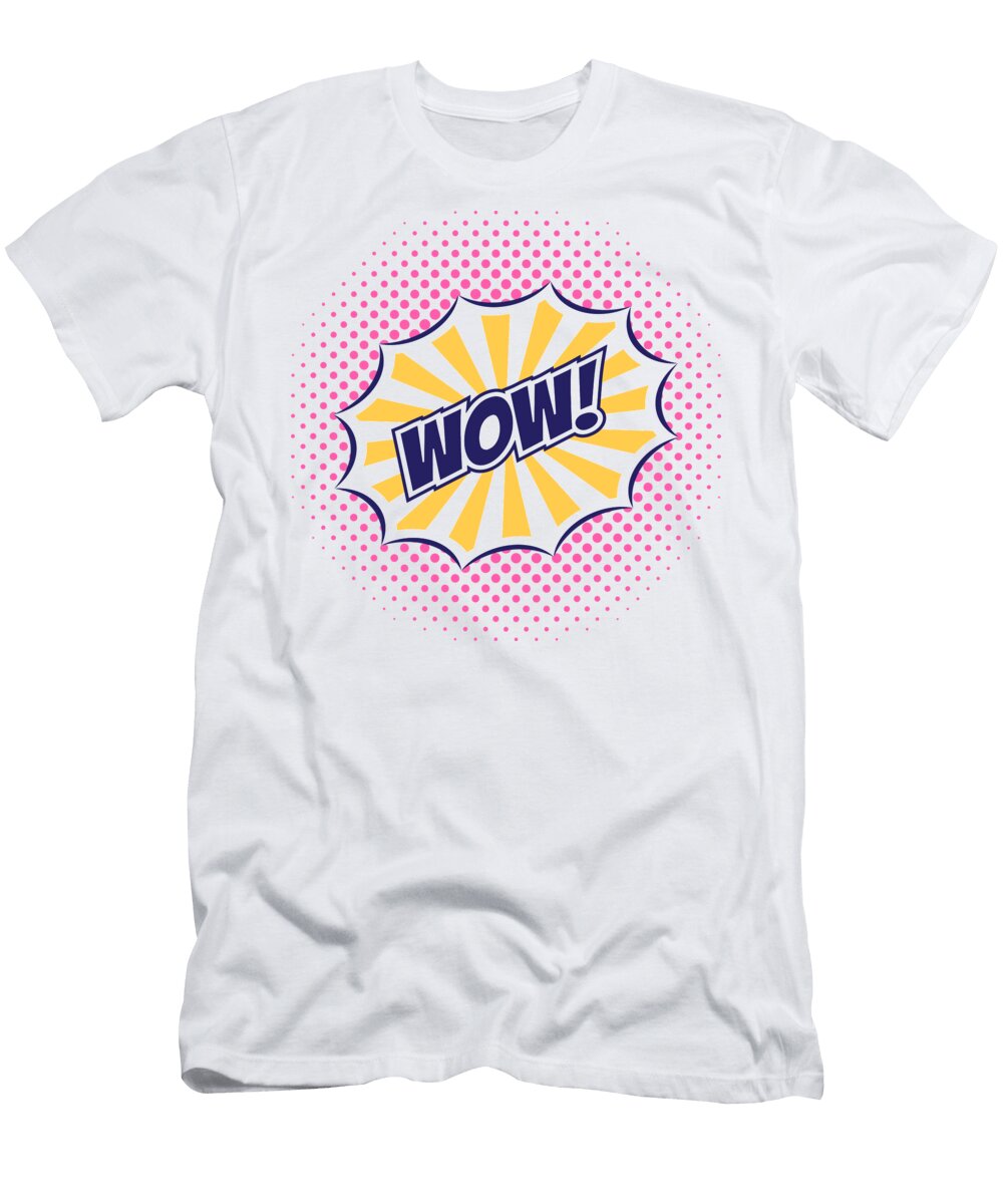4 Wow Comic Speech Bubble Print on Demand T-Shirt