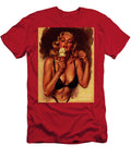 50s Pin Up Girl with Ice Cream Pop Art Raven Glow T-Shirt