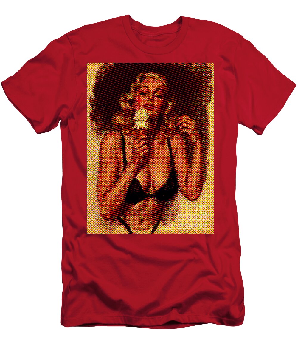 50s Pin Up Girl with Ice Cream Pop Art Raven Glow T-Shirt