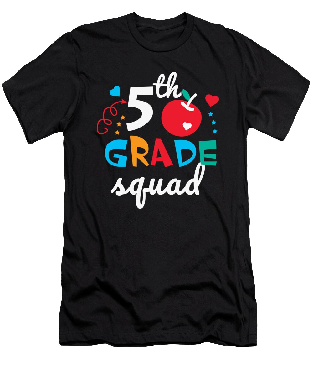 5th Grade Squad School Gift Apple Design Licensed Art T-Shirt