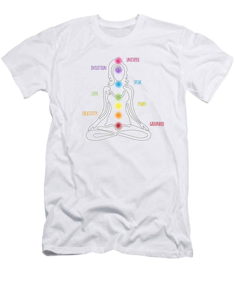 7 Chakra Female Descriptive Words Light 10 Serena King T-Shirt