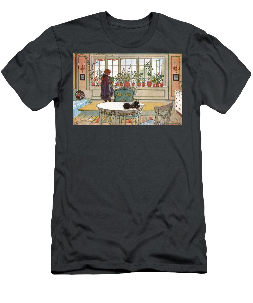 7 Flowers on the Windowsill Carl Larsson T-Shirt