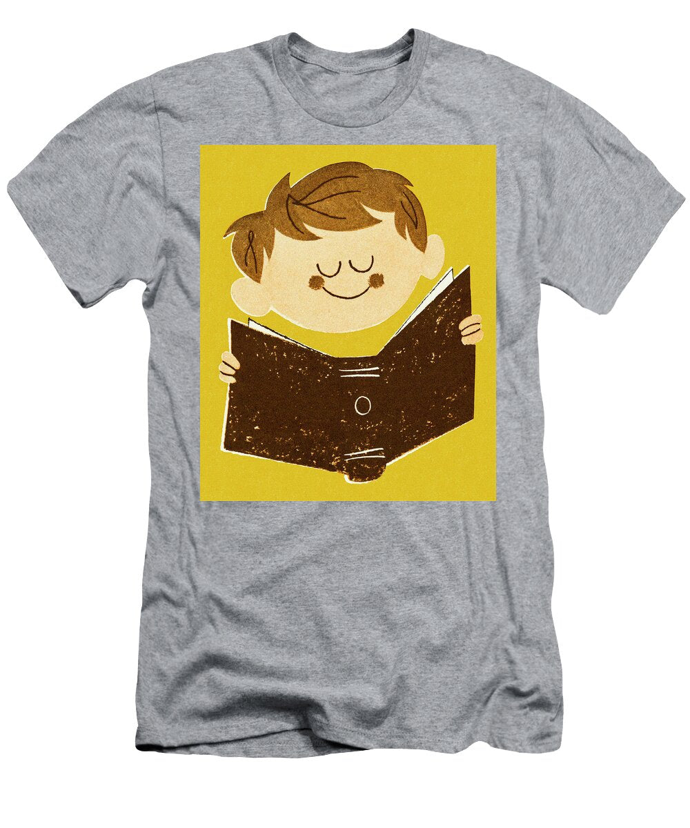 8 Boy Reading a Book Csa Images T-Shirt