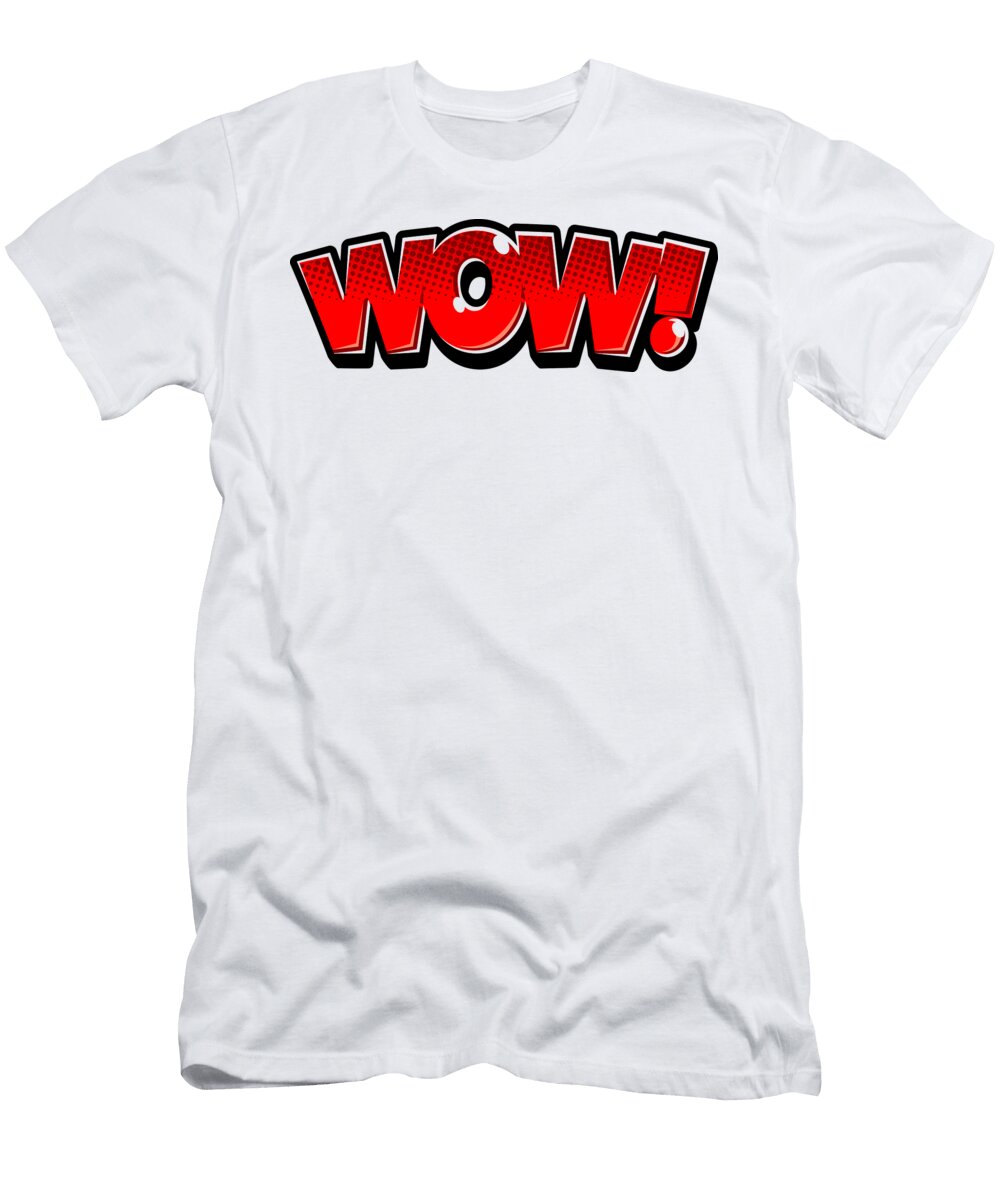 8 Wow Comic Word Print on Demand T-Shirt