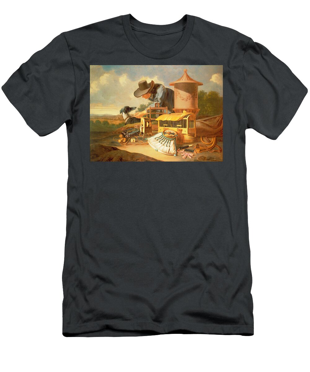 A Birdcatcher and His Dog Oil Antonius Leemans T-Shirt