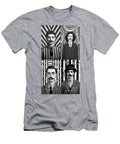 A Black and White Image of a Man with a Moustac Adc Fb D a Cdf Artistic Rifki T-Shirt