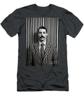 A Black and White Image of a Man with a Moustac B Ac a Cb DC Artistic Rifki T-Shirt