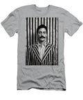 A Black and White Image of a Man with a Moustac Bce Ecf Be Ee Artistic Rifki T-Shirt