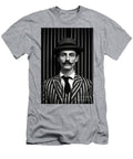 A Black and White Image of a Man with a Moustac Be Af Ddfae Artistic Rifki T-Shirt