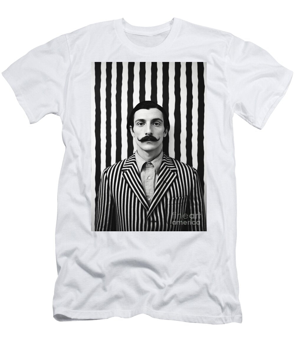 A Black and White Image of a Man with a Moustac Cd De Ba D Bcaefc Artistic Rifki T-Shirt