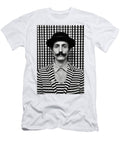 A Black and White Image of a Man with a Moustac Ce Ce F Bae Cbfe Artistic Rifki T-Shirt