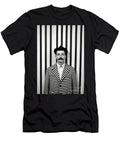 A Black and White Image of a Man with a Moustac Cecd D Ede Cabb Artistic Rifki T-Shirt