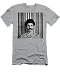 A Black and White Image of a Man with a Moustac Db Bf Ab Bb Bdfddf Artistic Rifki T-Shirt
