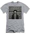 A Black and White Image of a Man with a Moustac Db C B Aff Cefe Artistic Rifki T-Shirt