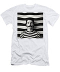 A Black and White Image of a Man with a Moustac Df E F Bf Bbf Artistic Rifki T-Shirt