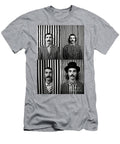 A Black and White Image of a Man with a Moustac Eba D E B Eedbf Artistic Rifki T-Shirt