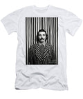 A Black and White Image of a Man with a Moustac Ecd Dcaaa Artistic Rifki T-Shirt