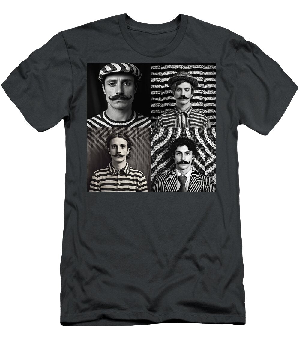 A Black and White Image of a Man with a Moustac Eda a Ad Ab Afbad Artistic Rifki T-Shirt