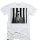 A Black and White Image of a Man with a Moustac Fcf Ad F Ab Bcb Artistic Rifki T-Shirt