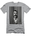 A Black and White Image of a Man with a Moustac Feb C Ff Ed Fddeca Artistic Rifki T-Shirt