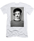 A Black and White Image of a Woman with a Moust Af Bb D Ad Decfd Artistic Rifki T-Shirt