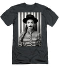 A Black and White Image of a Woman with a Moust D a B Cb Aad Artistic Rifki T-Shirt