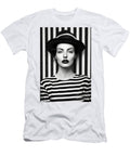 A Black and White Image of a Woman with a Moust Ff Eed C Cfbcd Artistic Rifki T-Shirt