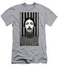 A Black and White Image of a Woman with a Moust Ff F Ee Ac Bceba Artistic Rifki T-Shirt