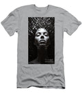 A Black and White Picture of a Woman with Her H Fbdc F a Cb Efa By Asar Studios Artistic Rifki T-Shirt