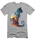 A Cat Overlaid with Bohemian Pattern in Blue Boho Animals G Van Rooyen T-Shirt