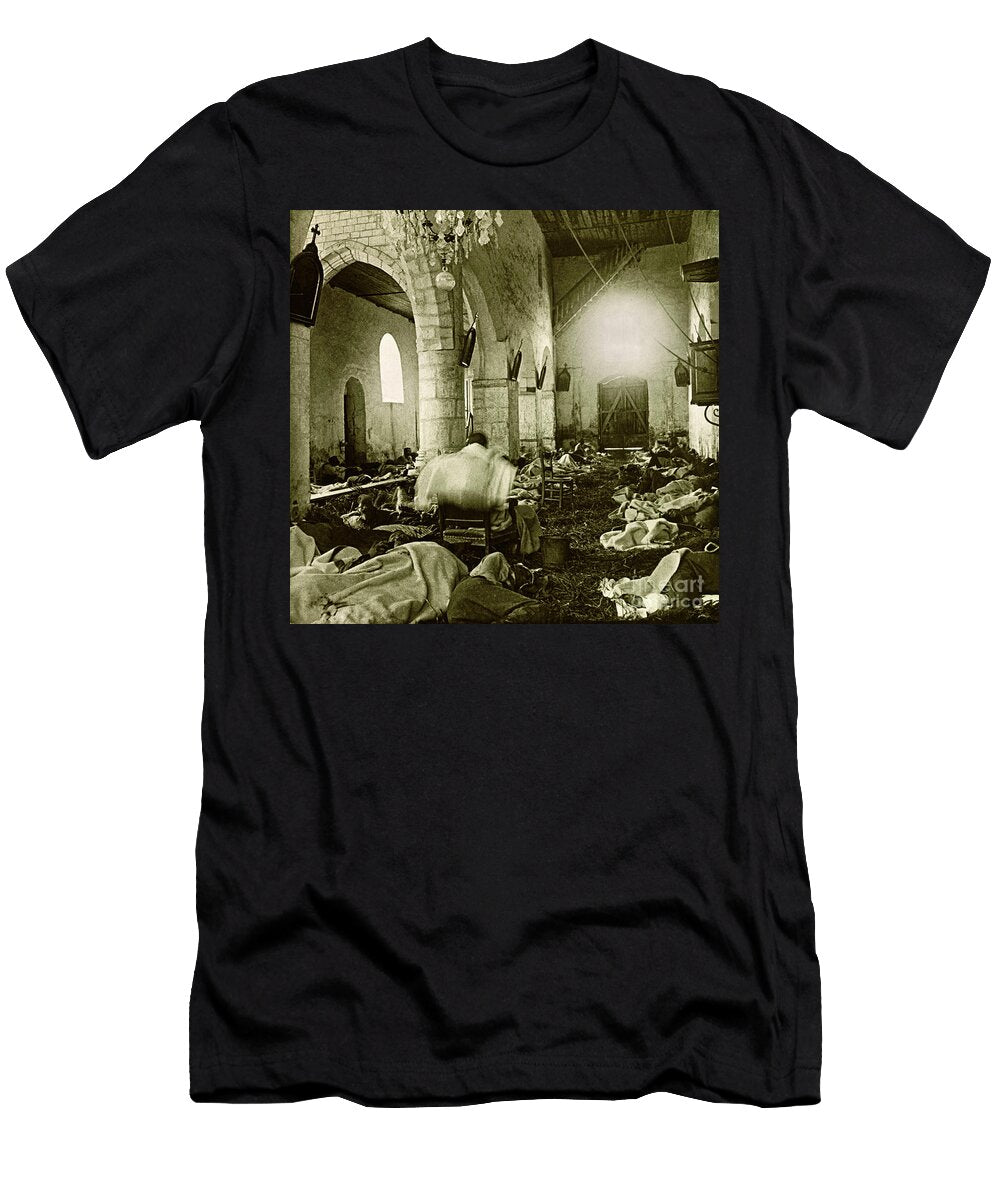 A Church Transformed Into a Hospital in the Marne in 1914 First World War Stereoscopic Glass Plate Anonymous T-Shirt