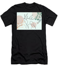 A Deer Continuous Black Line Drawing Deer Line Art Deer Leaves Abstract Shapes Mounir Khalfouf T-Shirt