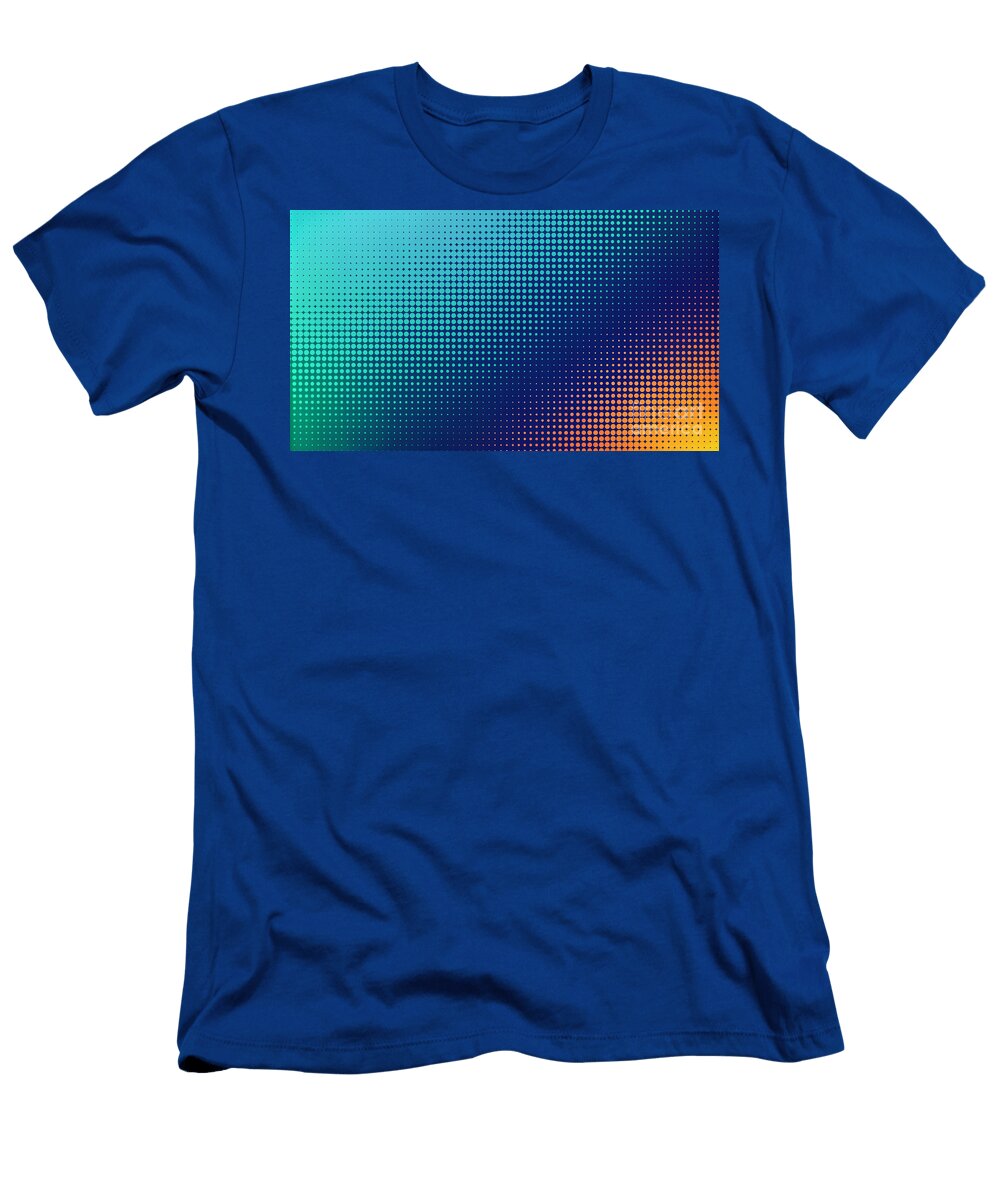 A Gradient of Dots Transition From Blue to Orange Diagonally Across the Screen Odon Czintos T-Shirt