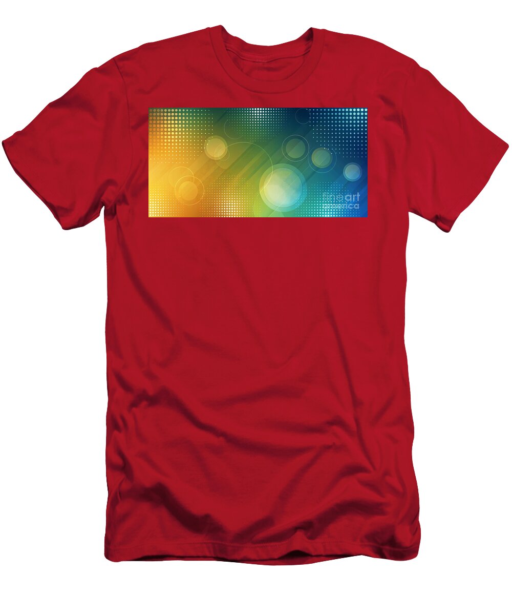 A Gradient of Vibrant Colors Transitions From a Warm Yellow on the Left to a Cool Blue on the Right Odon Czintos T-Shirt