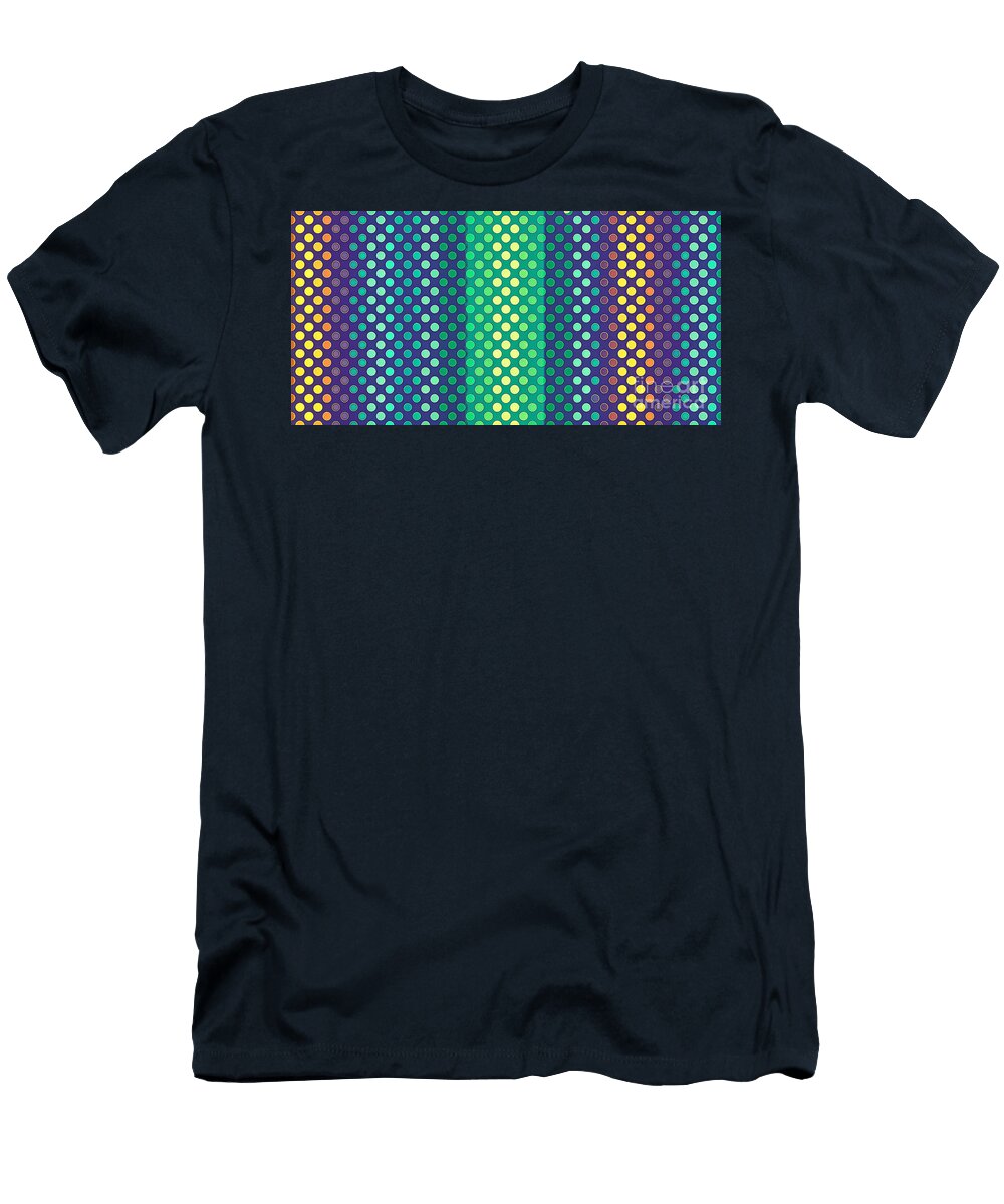A Myriad of Colored Dots Creates a Gradient Transition From Purple to Green and Then to Yellow Odon Czintos T-Shirt