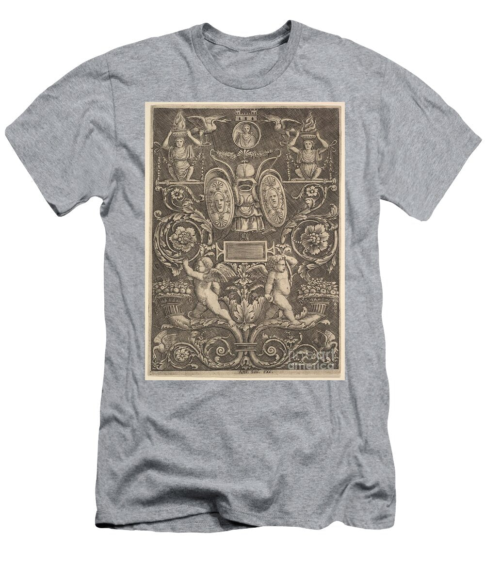 A Panel of Ornament Putti Standing on Cornucopia in Lower Section Shop Ability T-Shirt