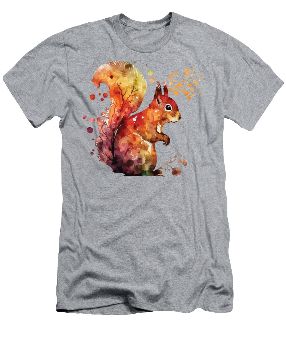 A Red Squired in a Modern Watercolor Boho Animals G Van Rooyen T-Shirt