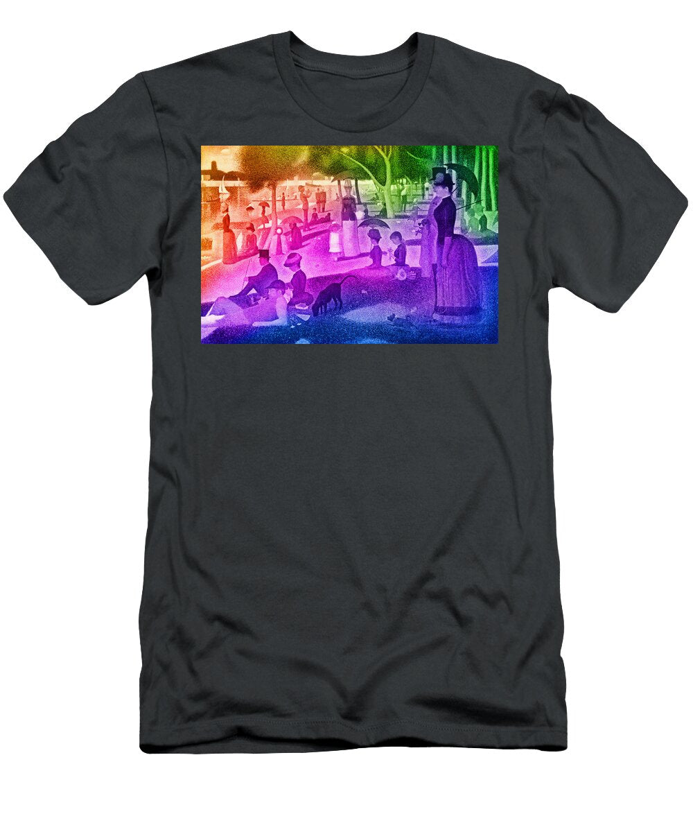 A Sunday Afternoon on the Island of LA Grande Jatte Colorful Halftone Pattern Nicko Prints T-Shirt