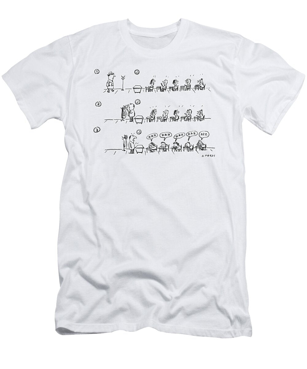 A Teacher Walks Into a Classroom Full of Chatting Students David Sipress T-Shirt