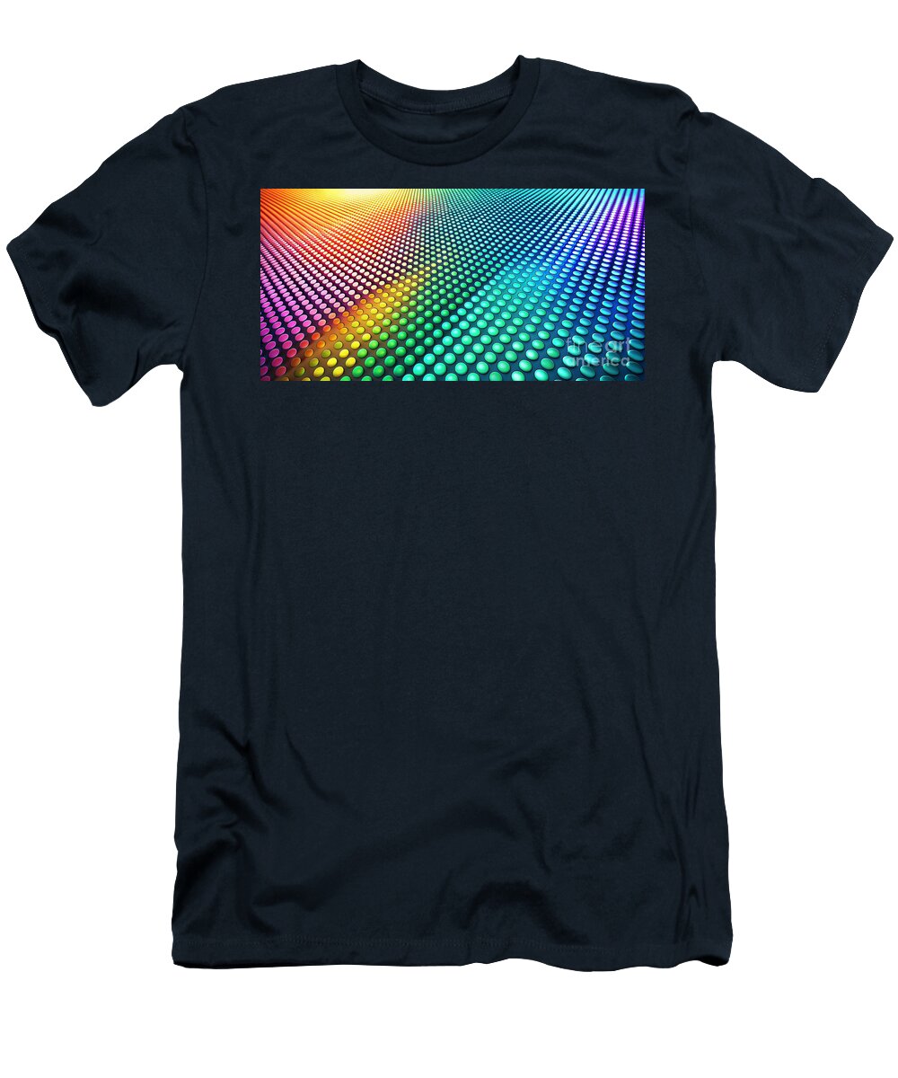 A Vibrant Array of Colors Forms a Gradient Across a Surface Composed of Numerous Dots Odon Czintos T-Shirt