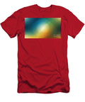 A Vibrant Gradient of Blue Green and Orange Colors Forms the Background Odon Czintos T-Shirt