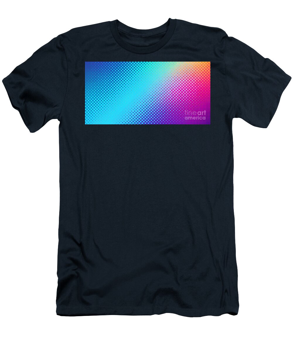 A Vibrant Gradient of Blues Purples and Reds Forms the Backdrop to a Pattern Odon Czintos T-Shirt