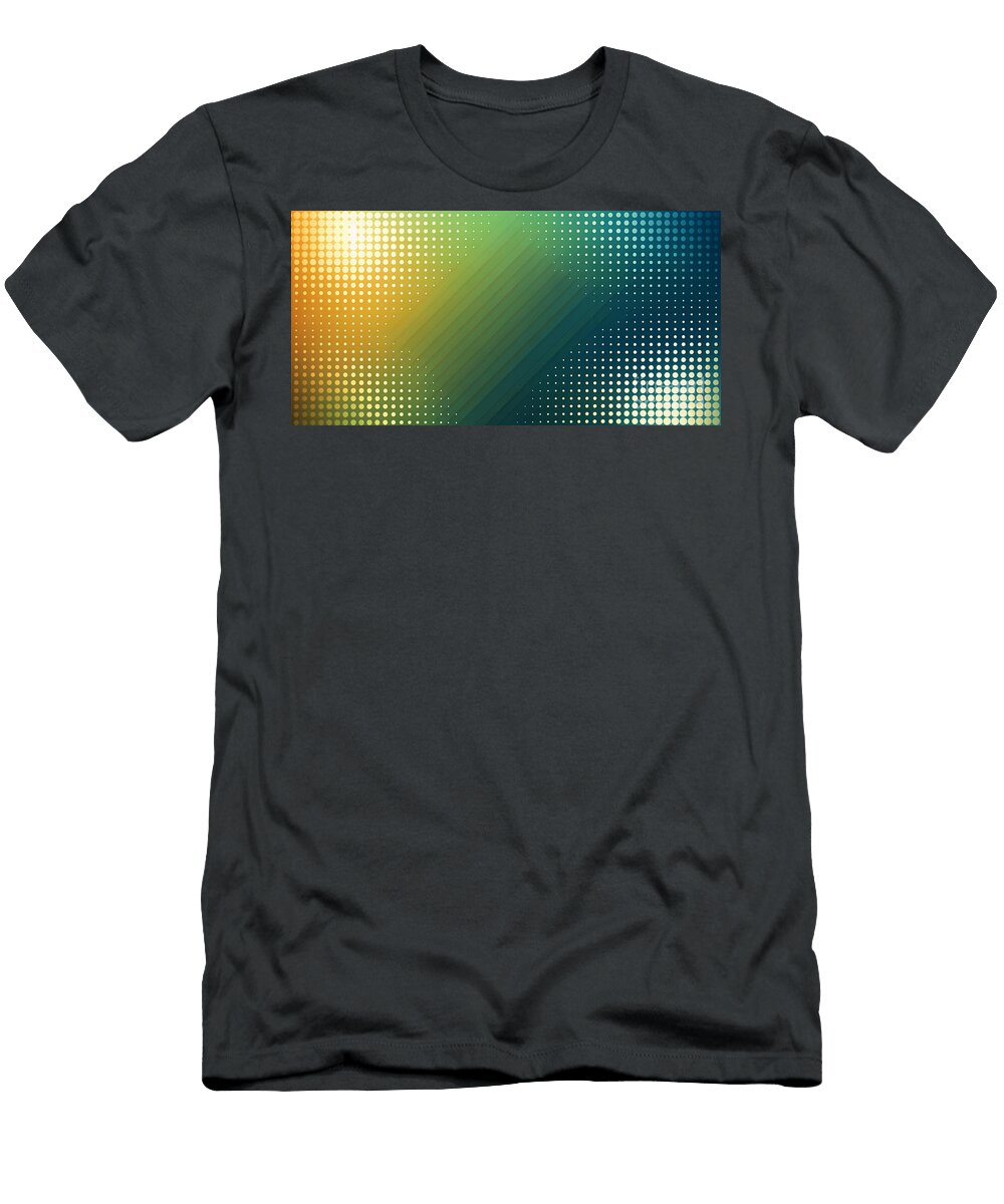 A Vibrant Gradient of Colors Forms the Background While Dotted Patterns Give a Sense of Texture Odon Czintos T-Shirt