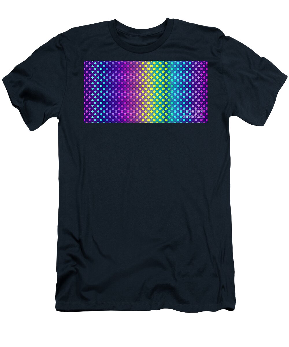 A Vibrant Pattern of Dotted Halftone Transitions From Purple to Blue and Then to a Bright Yellow Odon Czintos T-Shirt