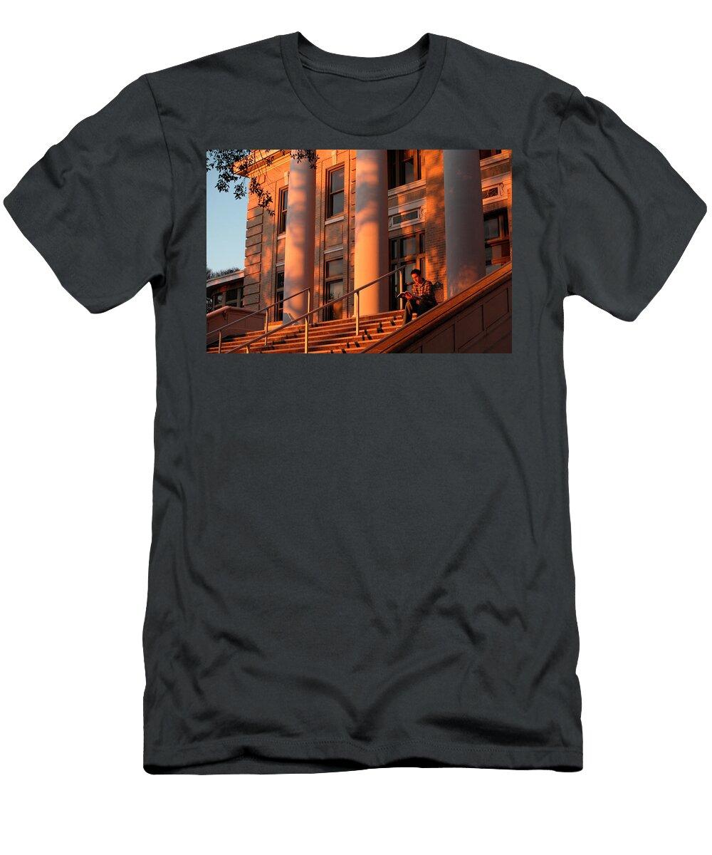 A Young Caucasian Male Student Sits Robb Kendrick T-Shirt