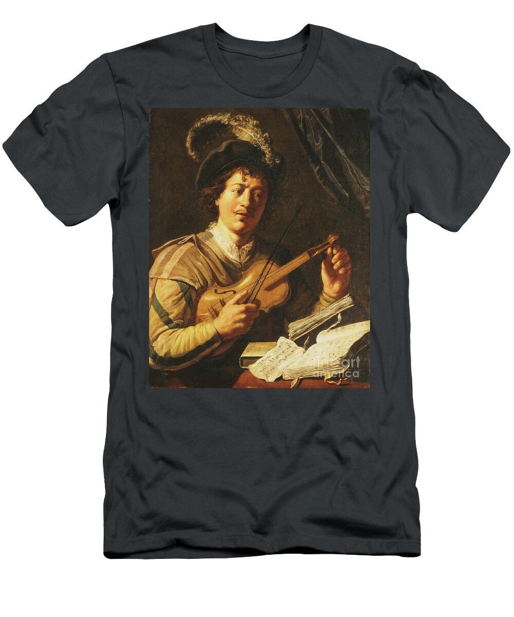 A Young Man Tuning a Violin C1623 5 Jan the Elder Lievens T-Shirt