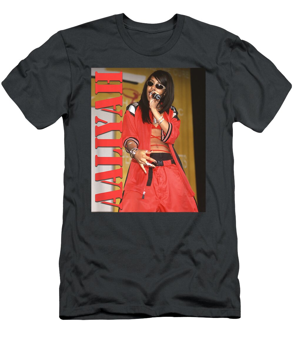 Aaliyah Stencil Logo Idris Rosale T-Shirt