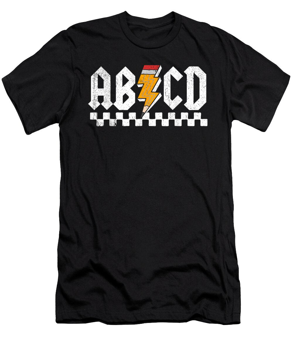 Ab Cd Lightning Checkered Pencil Leopard Testing Day Teacher Dhbubble T-Shirt
