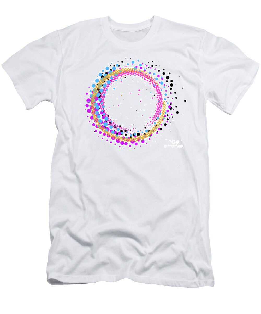 Abstract Colorful Halftone Paintbrush Swirl Circle Shawn Hempel T-Shirt