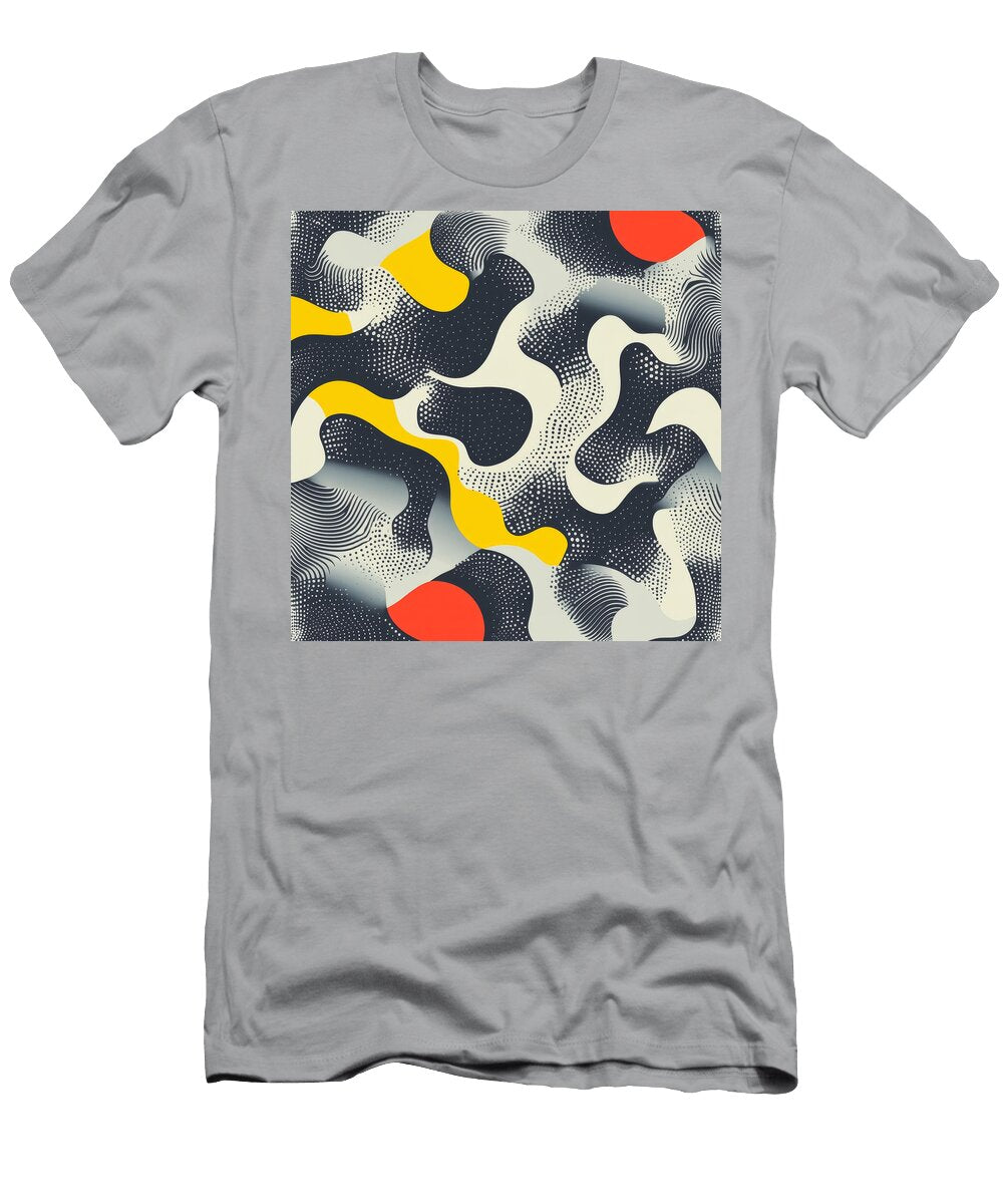 Abstract Dotted Wavy Pattern with Vibrant Colors Golden Food T-Shirt